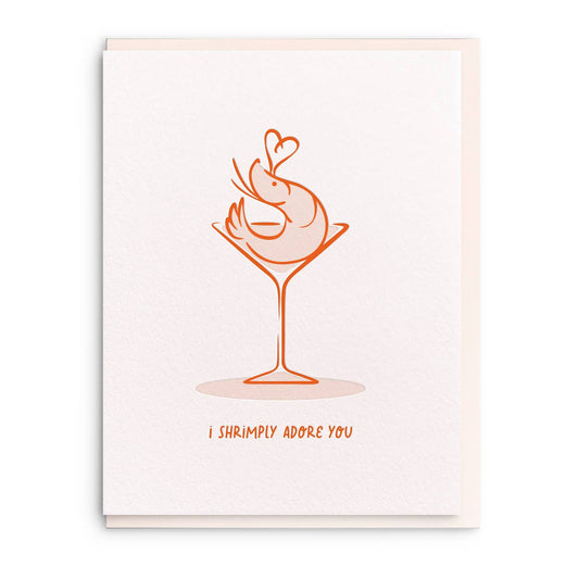 Shrimply Adore Letterpress Greeting Card