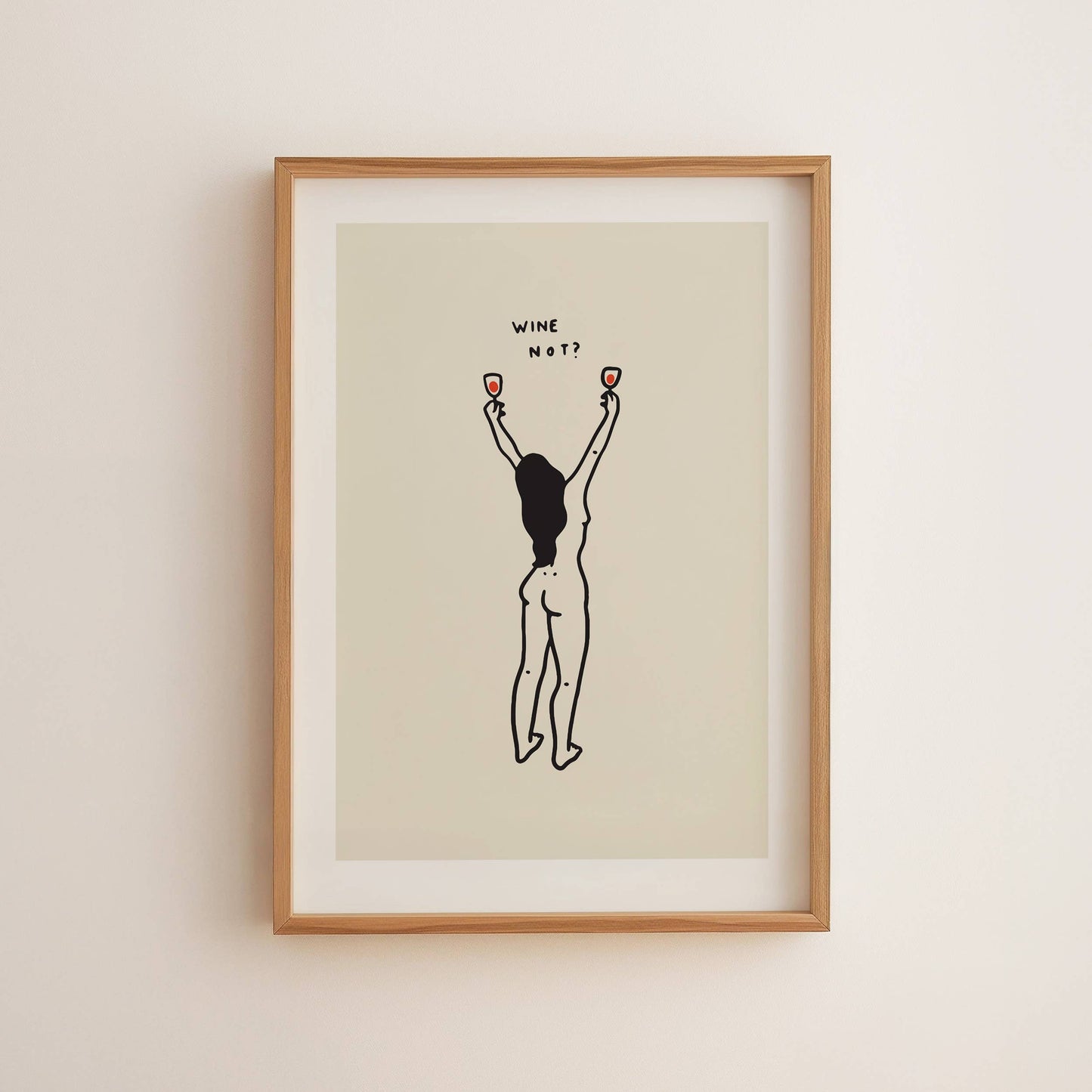 Wine Not? Wine Lover Minimal Art Print: Medium