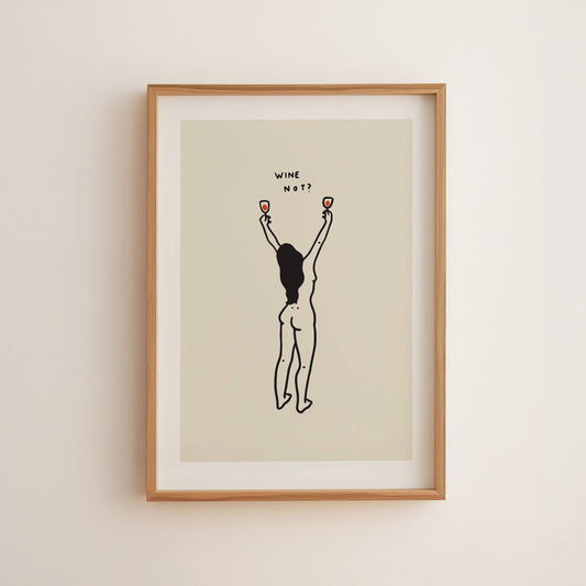 Wine Not? Wine Lover Minimal Art Print: Medium