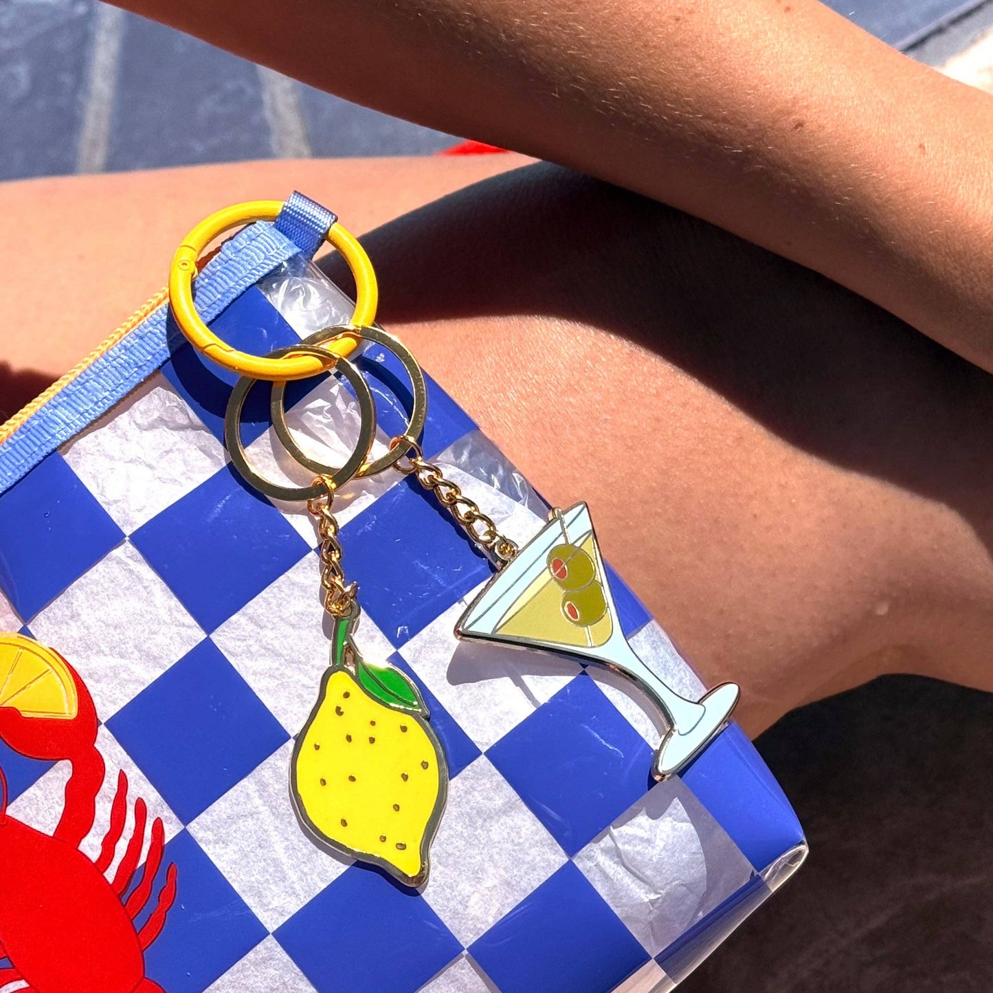 Martini Enamel Bag Charm & Keychain