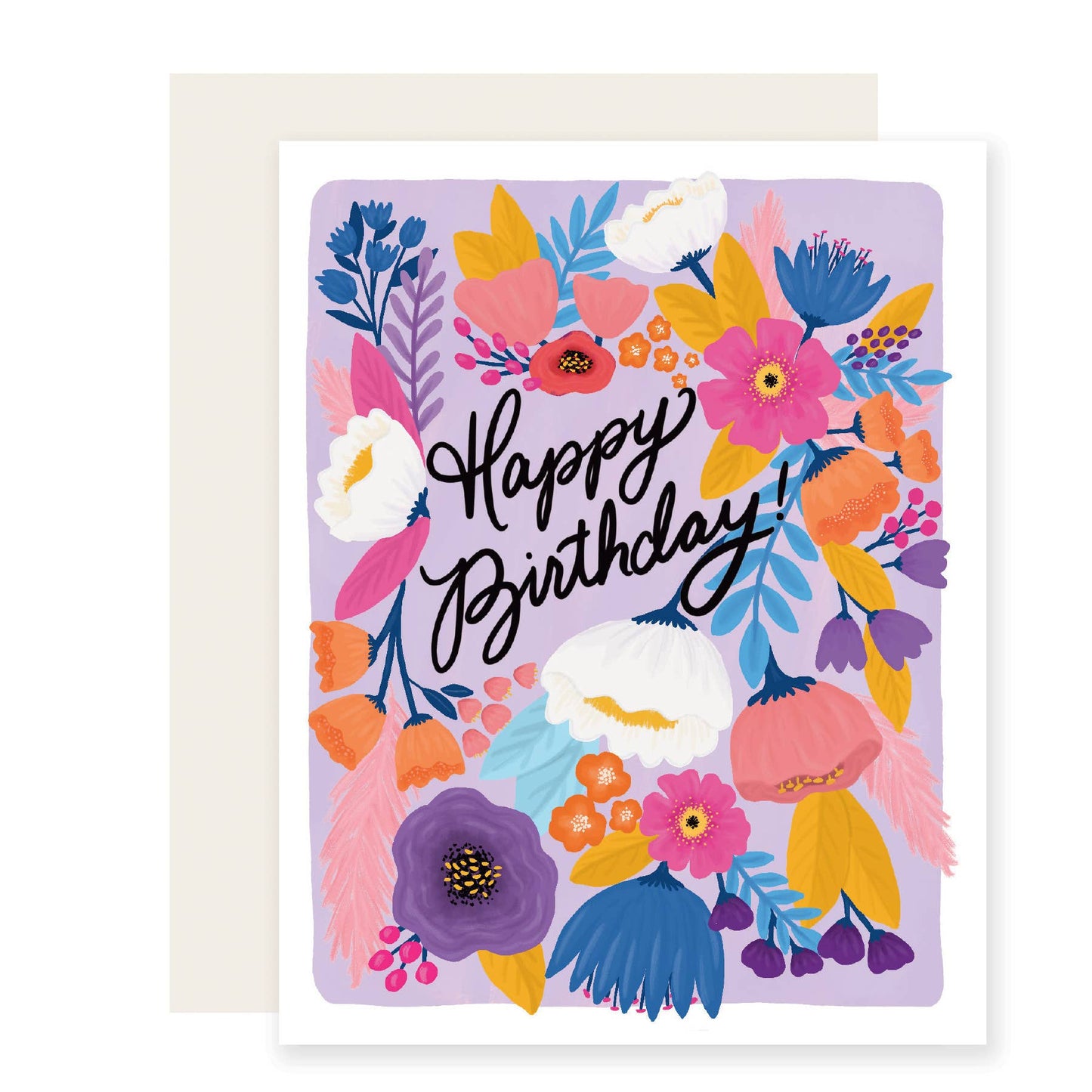 Colorful Floral Fiesta Birthday Card