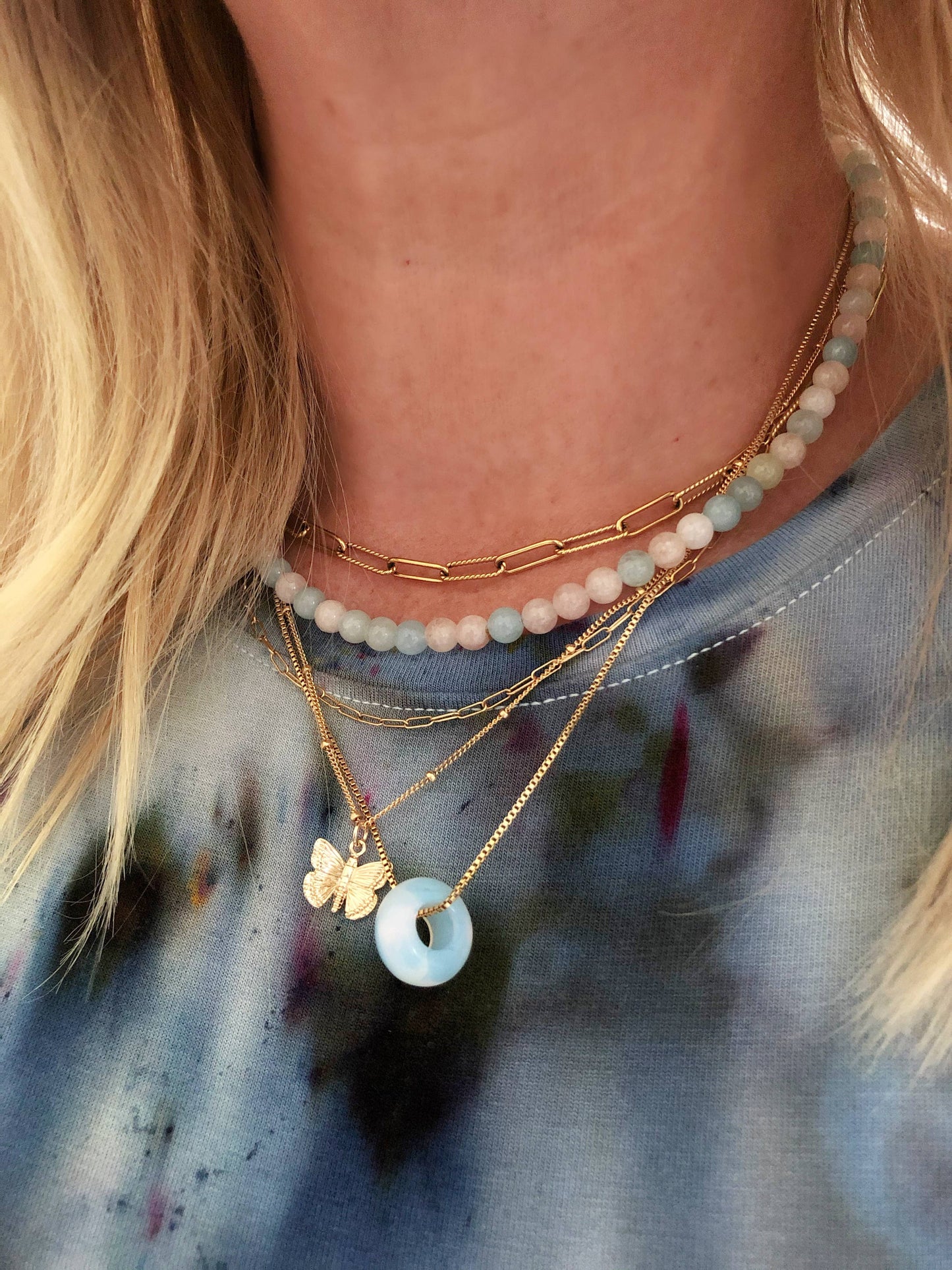 Tova Necklace | Milky Opalite