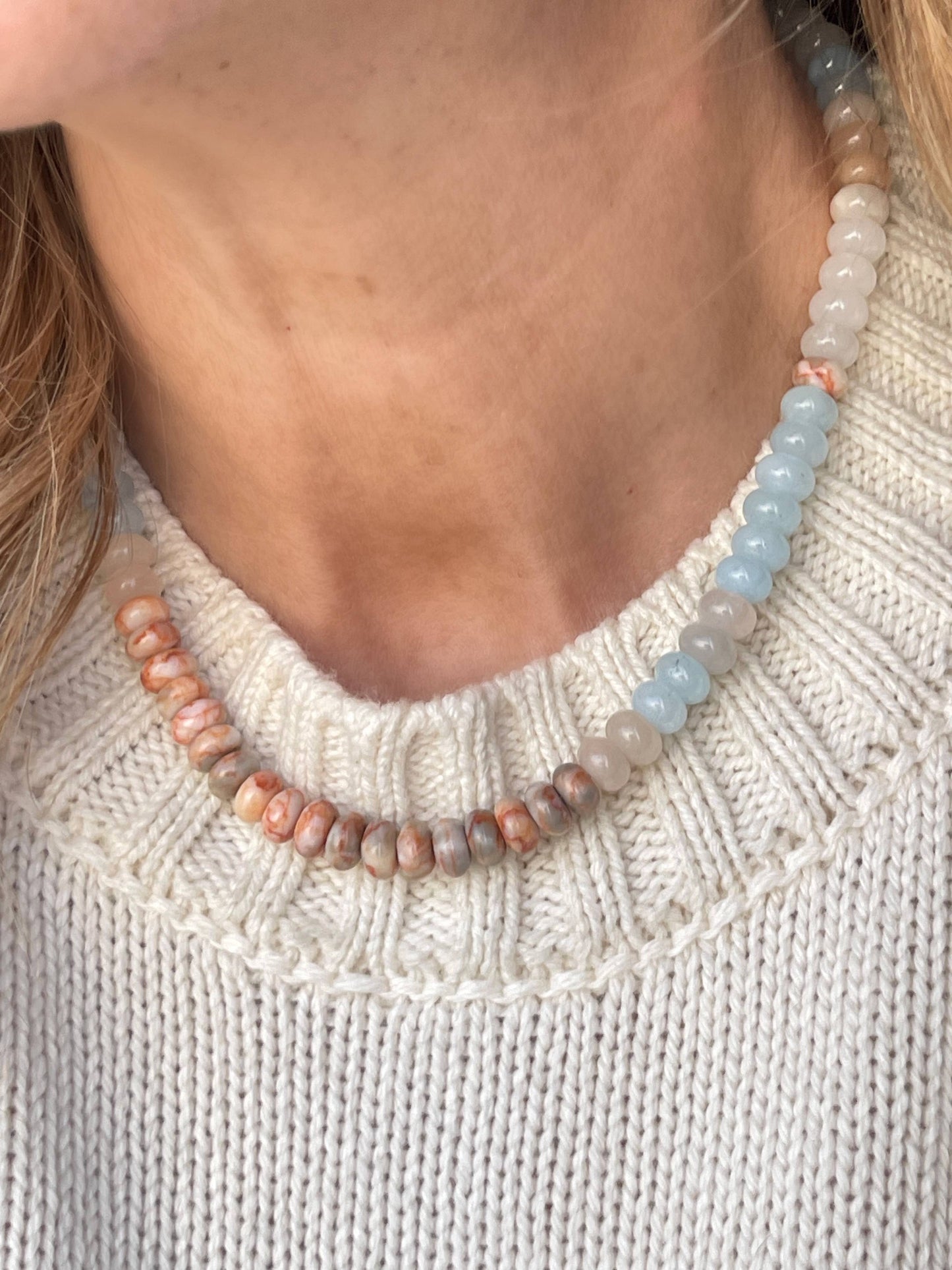 Rowan Necklace | Light Blue/Peach/Ivory