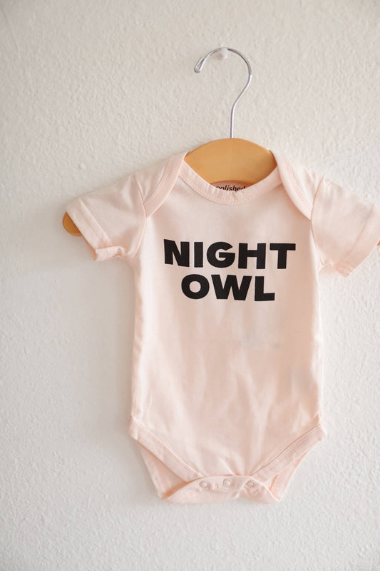 Organic Cotton Baby Onesie | Night Owl | 18M