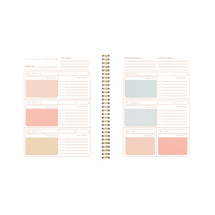 Small Undated Perpetual Planner | Rainbow Flow