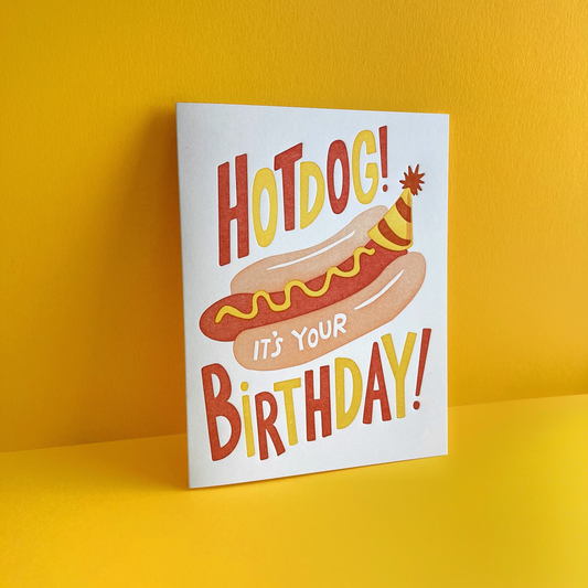 Hot Dog Birthday - Funny Letterpress Card