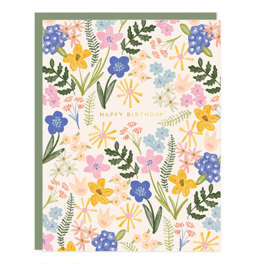 Floral Burst Birthday Card
