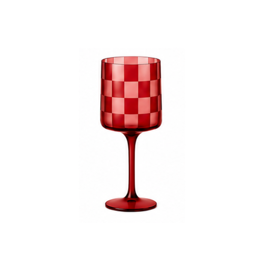Checkered Wine Glass: Merlot