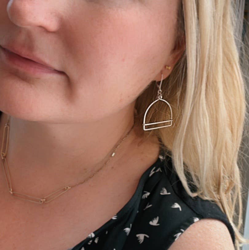 Porta Arch Doorway Hammered Earrings | Silver