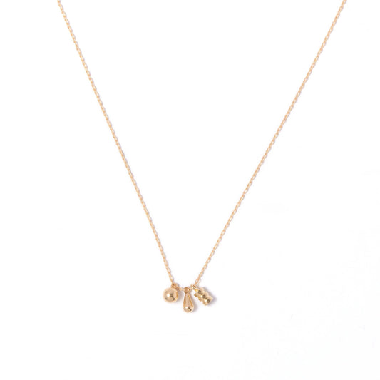 Tiny Brass Shapes Necklace: 17"