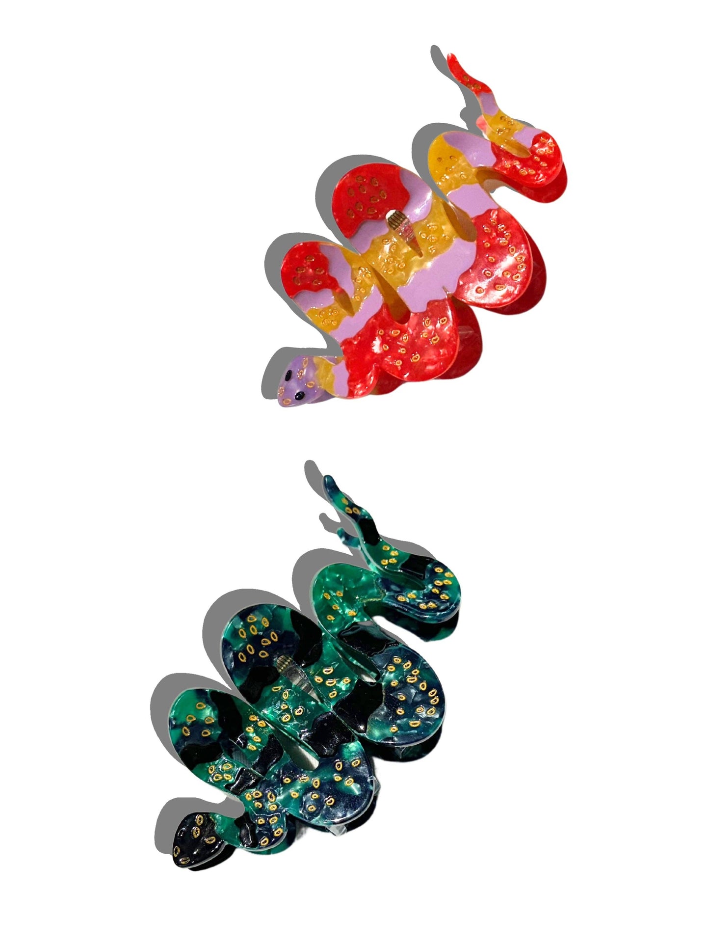 Hand-painted Snake Claw Hair Clip | Eco-Friendly: Green