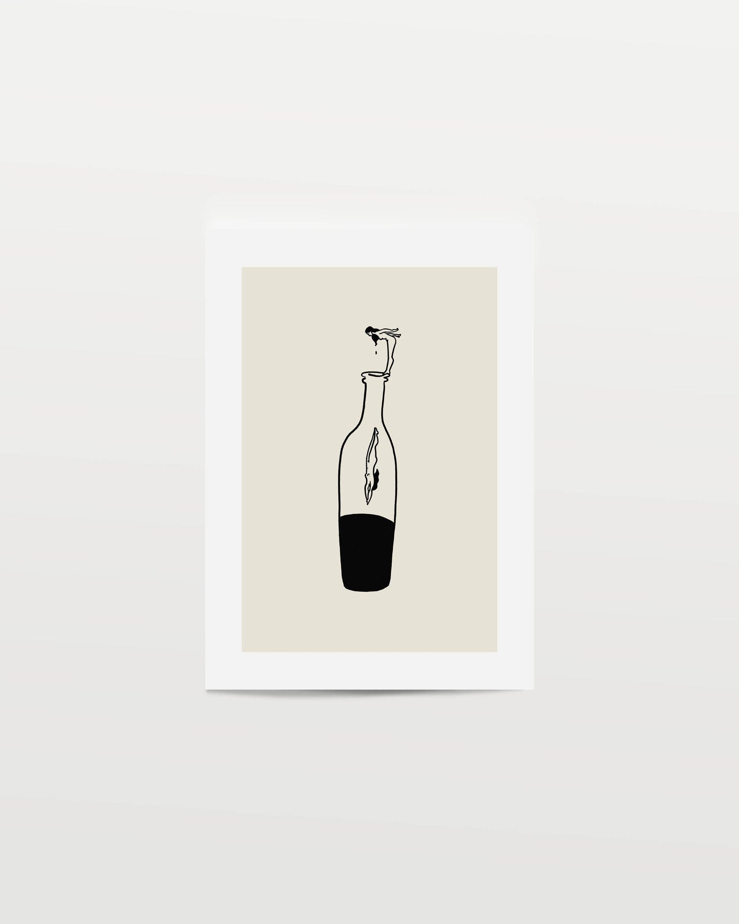 Wine Dive Minimal Modern Art Print | Medium