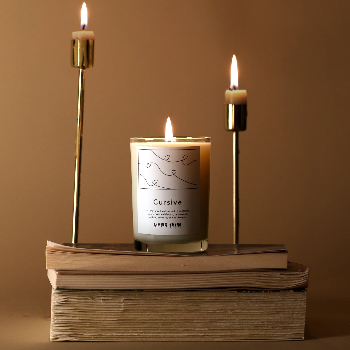 Cursive Candle | Sandalwood, Cedarwood & Cardamom