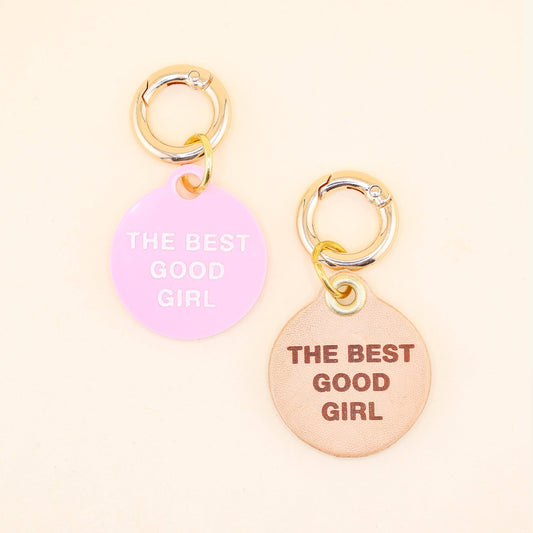 The Best Good Girl Pet Tag | Top-Grain Leather