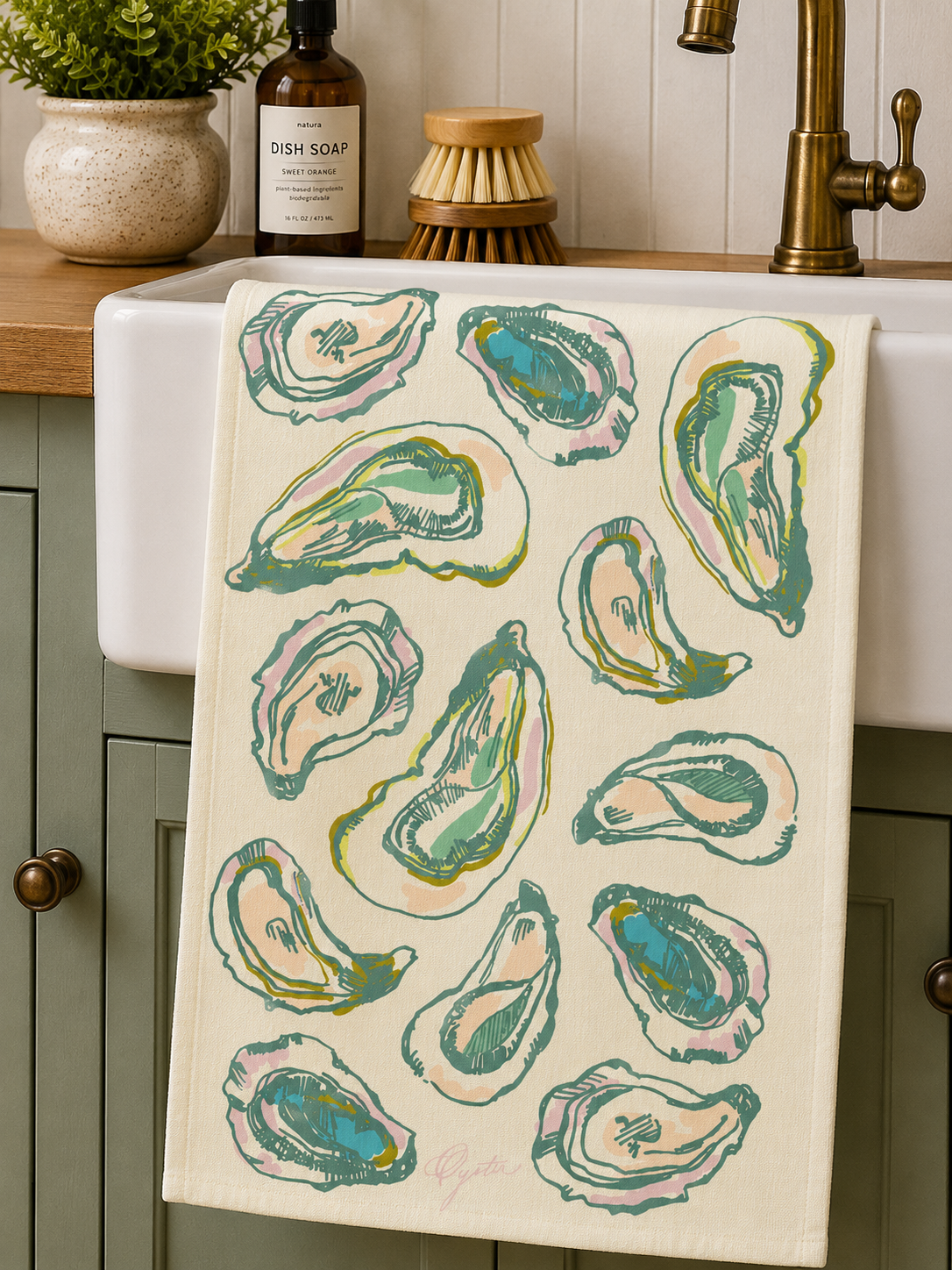 Oyster Tea Towel