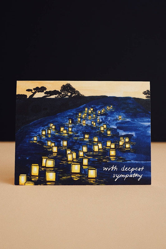 Japanese Lanterns Sympathy Card