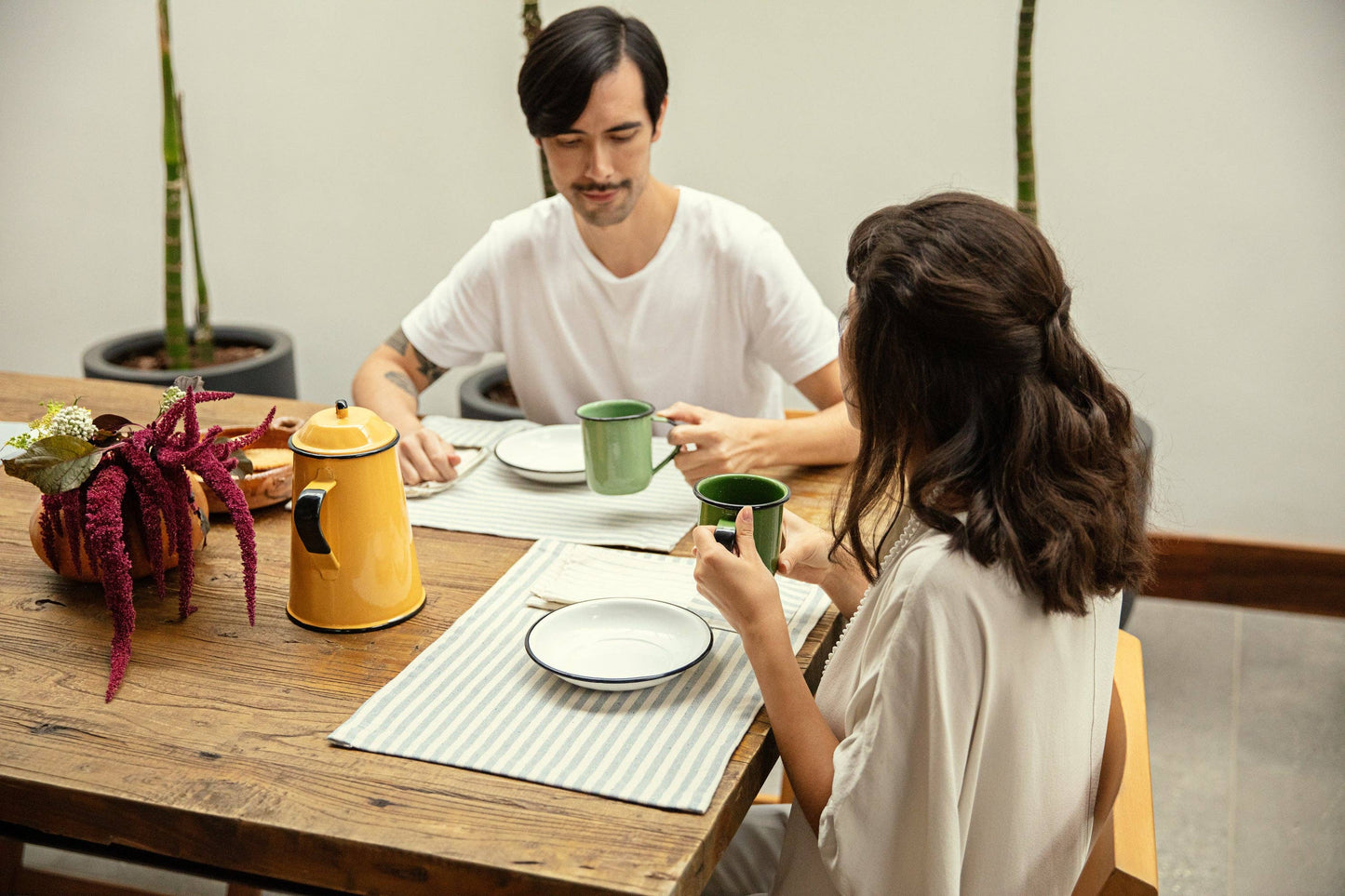 Cloth Placemats with Pocket, Set of 4 - Denim 100% cotton: Denim