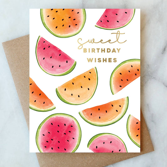 Watermelon Wishes Birthday Card