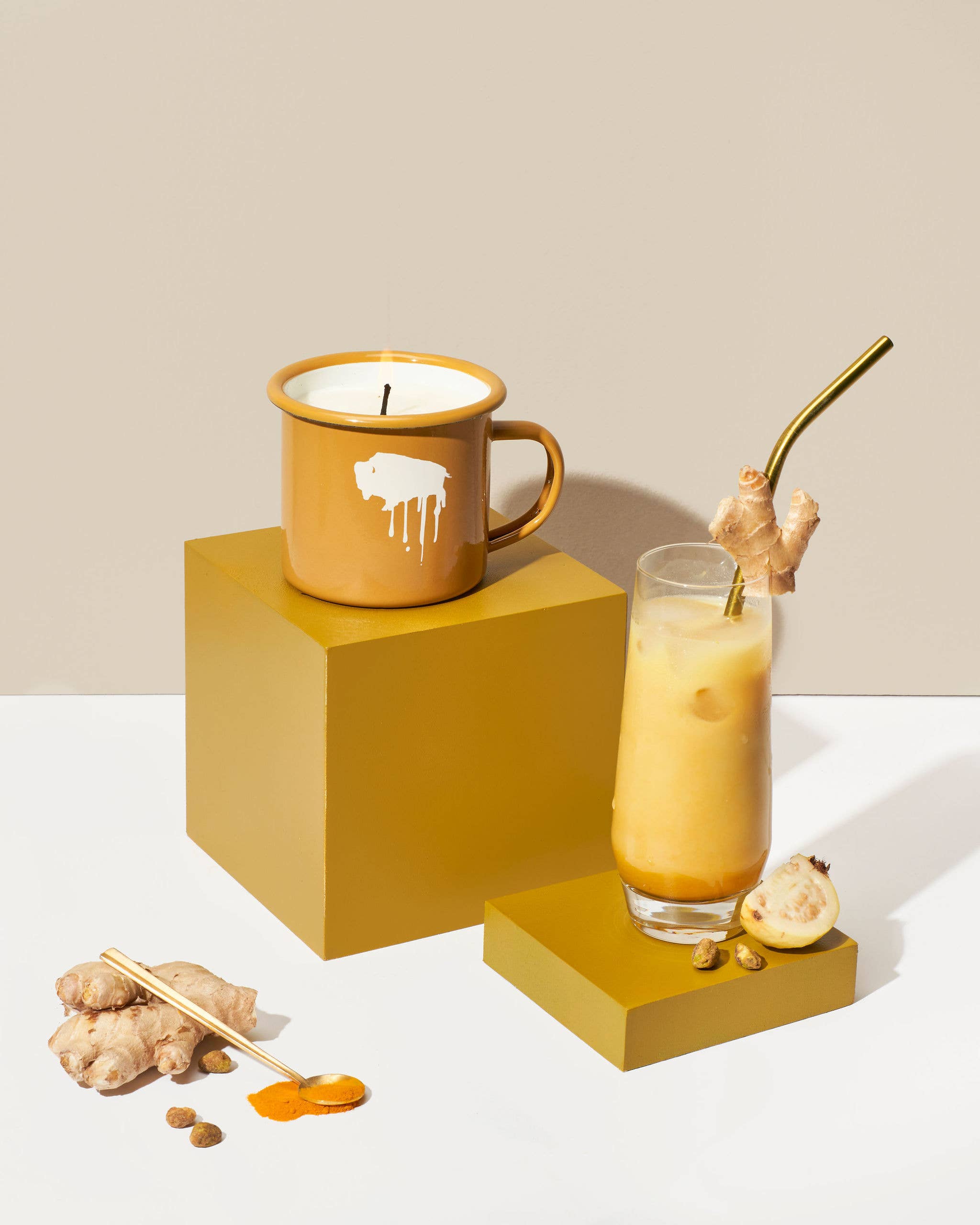 Tumeric Candle Campfire Mug Collection | 12oz Turmeric Latte Soy Candles – Small Batch