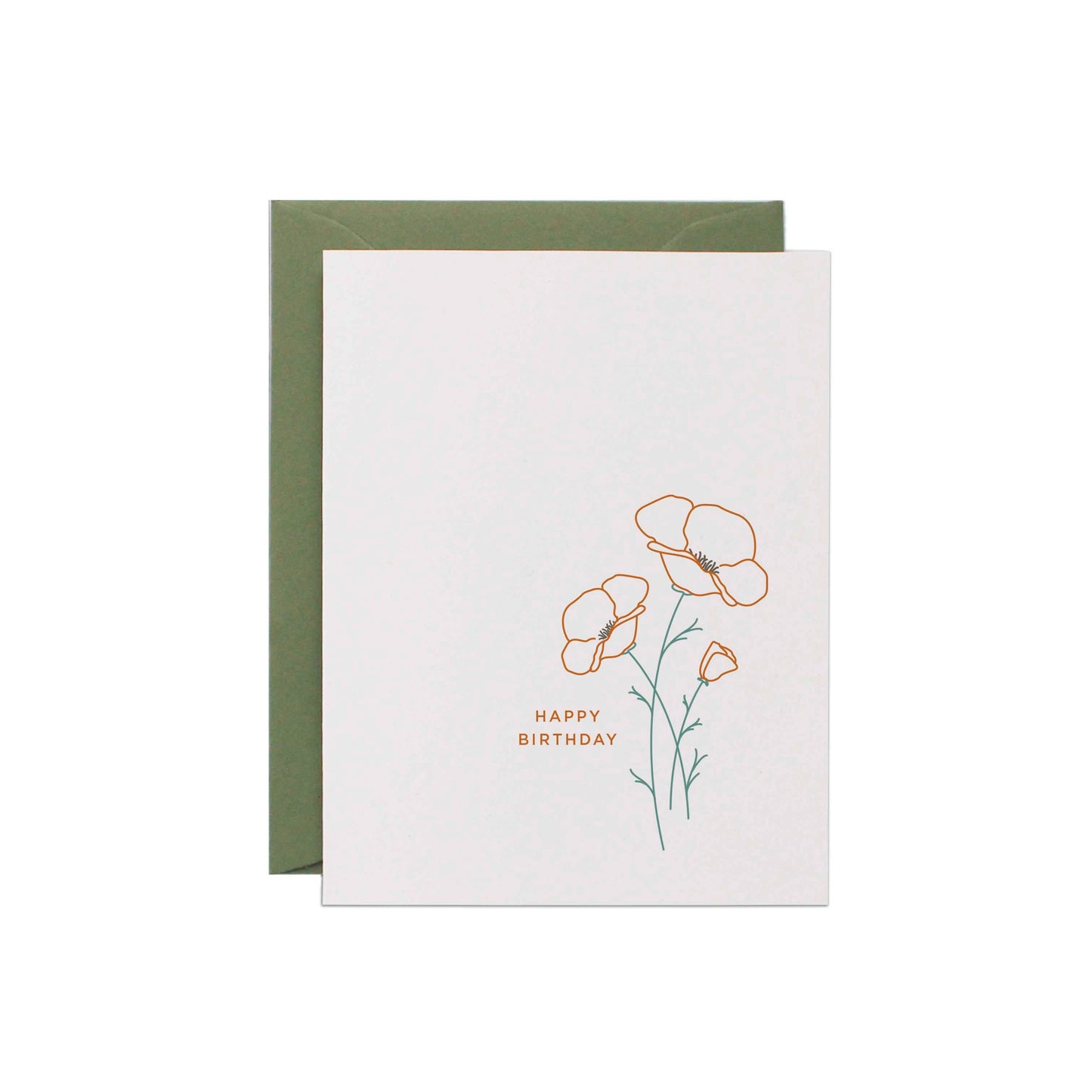 Poppies Flower Birthday Card