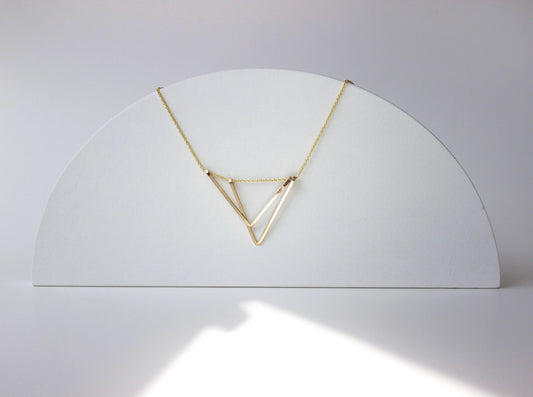 Acute Triangle Necklace | Gold | 16.5"