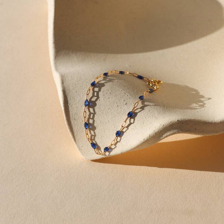 Sapphire Gemlink Bracelet: 14k Gold Fill / 6.5"