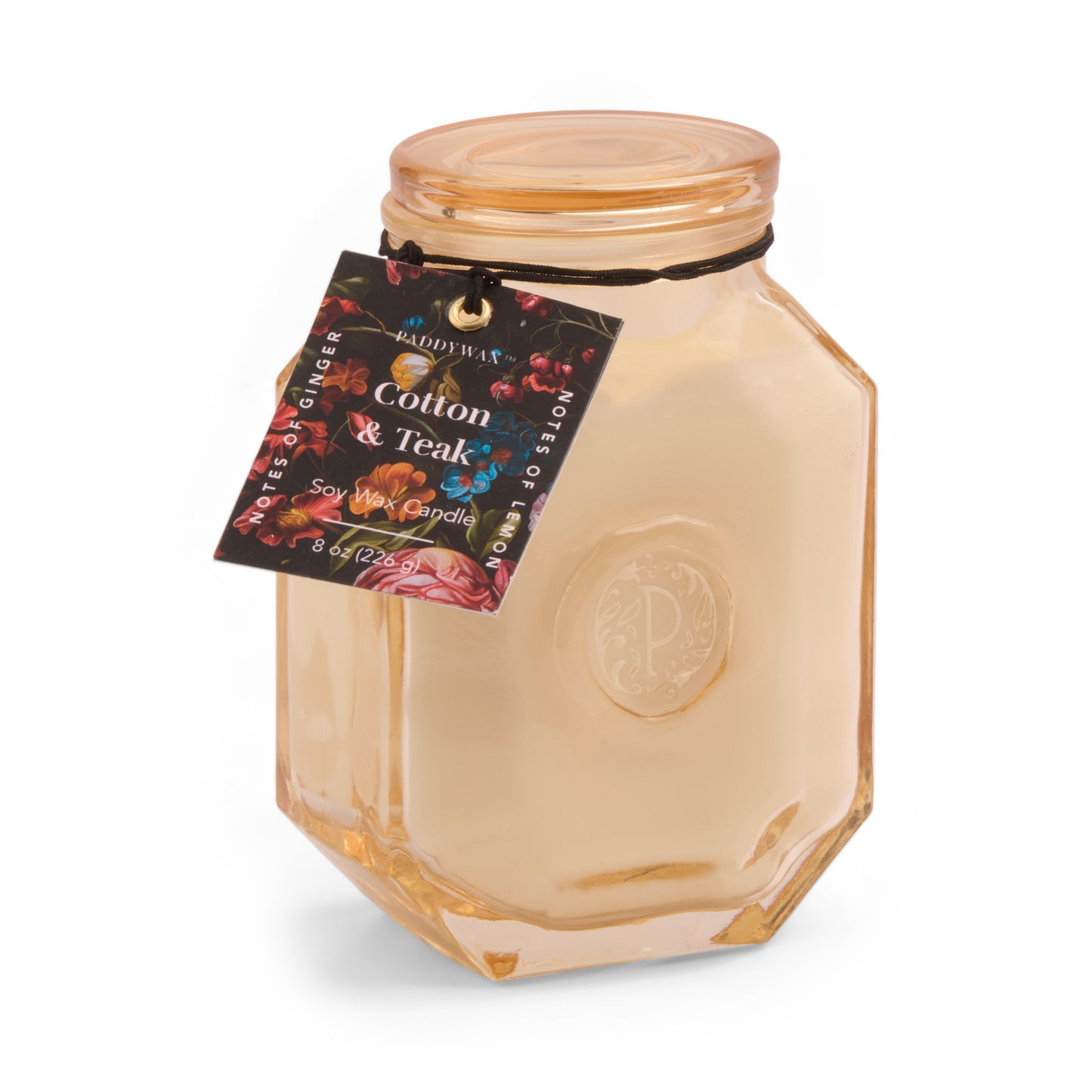 Paddywax 8 oz Botanica Candle White | Cotton & Teak