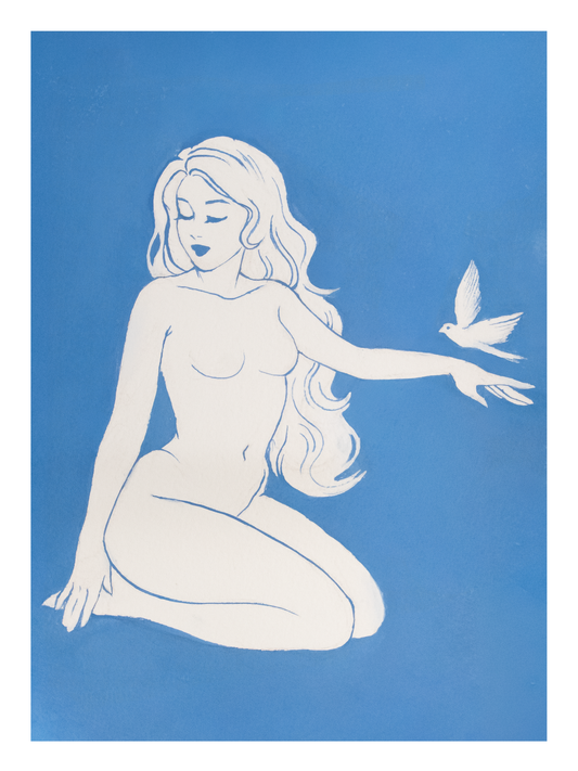 Blue Bird Print 9" x 12"