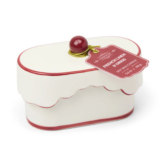 Paddywax Cherie 5.5 oz Porcelain Ceramic Candle | French Linen & Orris