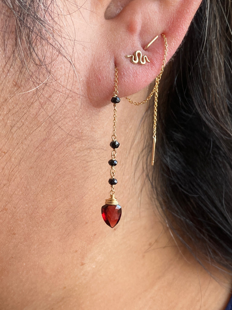 Dark Princess Threaders | Black Spinel and Garnet