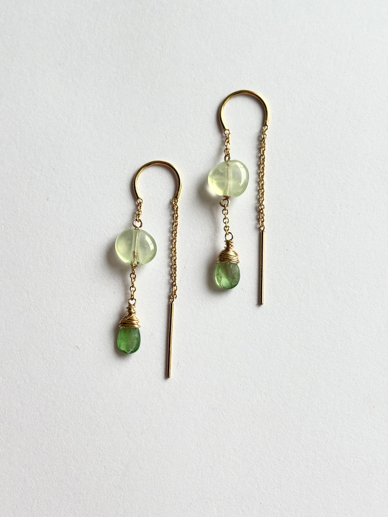 Boreal Forest Threaders | GF Tsavorite and Prehenite