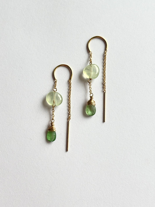 Boreal Forest Threaders | GF Tsavorite and Prehenite