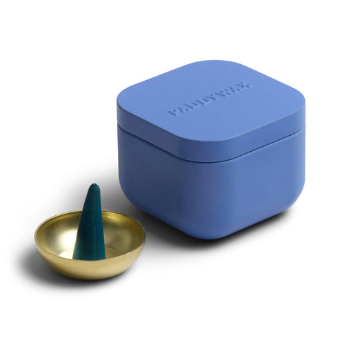Paddywax Cubed Metal Tin Incense | Perriwinkle Blue Fresh Air + Sea Salt