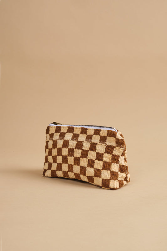 Cosmetic Bag | Ochre Checkered