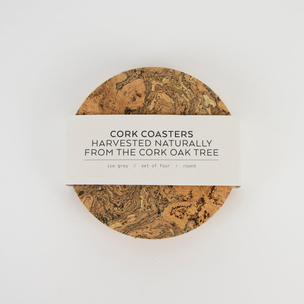 Round Natural Cork Coasters | Set of 4