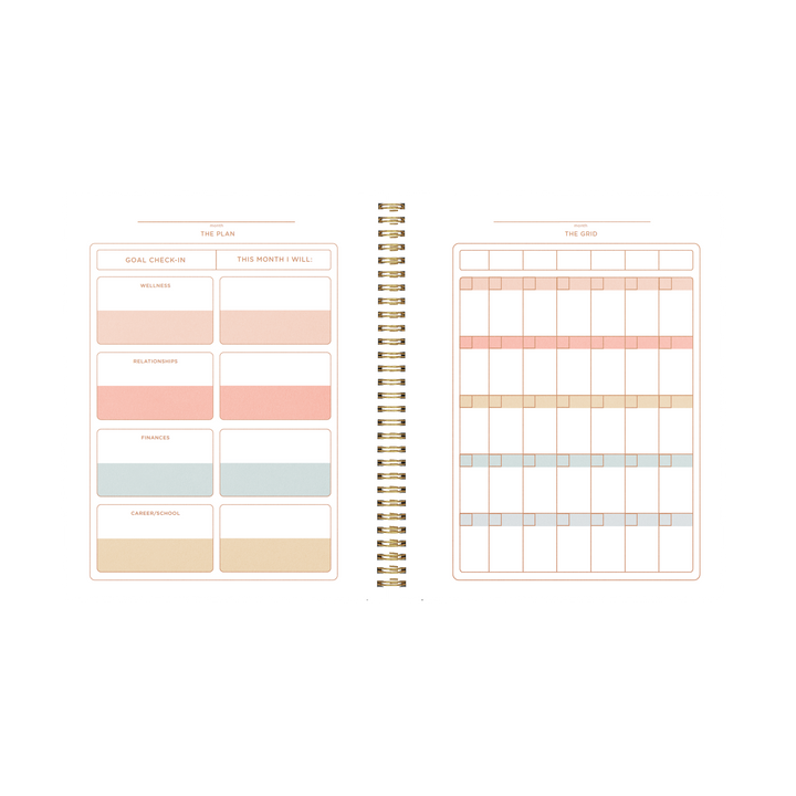 Small Undated Perpetual Planner | Rainbow Flow