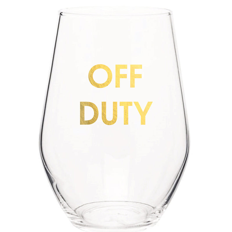 Off Duty Wine Glass