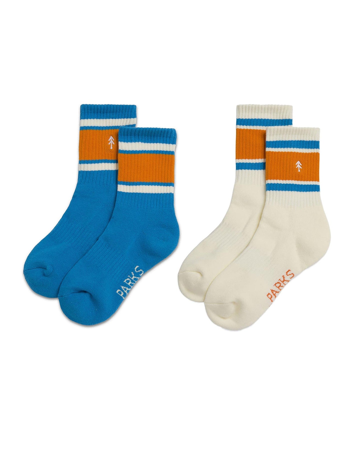 Dusty Teal & Natural Trail Crew Tube Sock 2 Pack