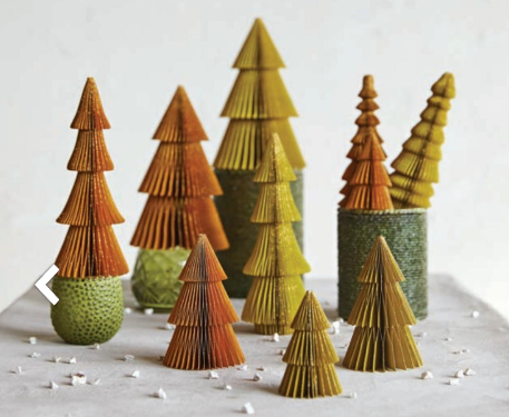 Paper Folding Honeycomb Trees w/ Glitter