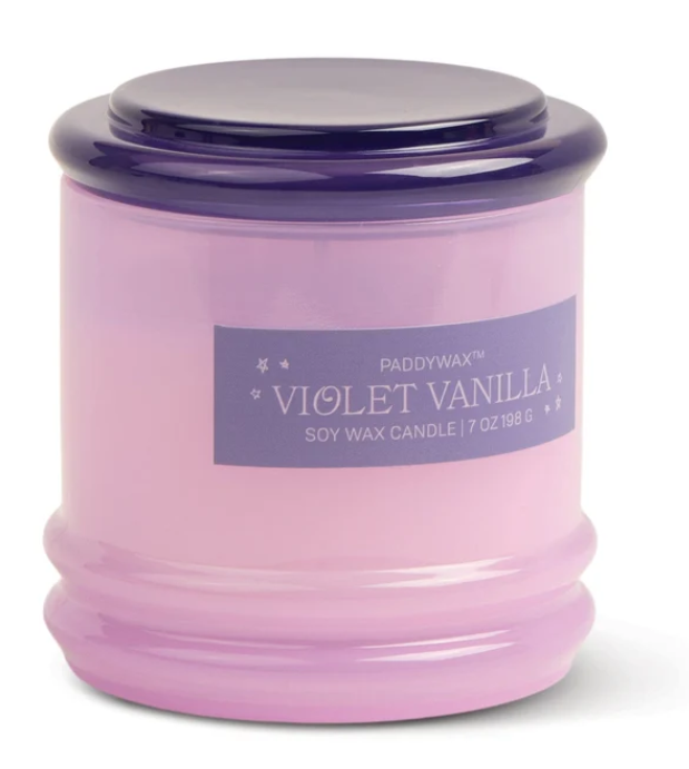 Paddywax 7 oz Stacked Candle | Violet Vanilla