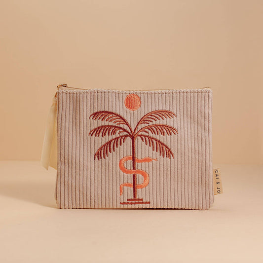 Corduroy Pouch in Stone