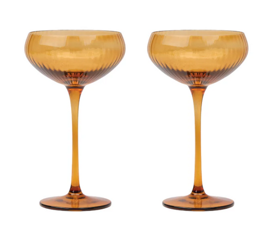 The Lou Coupe Glass | Amber | Set of 2