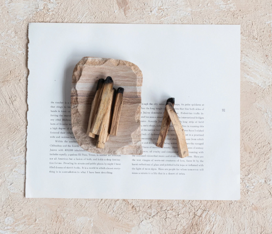 Rainbow Sandstone Soap Dish with Raw Edge