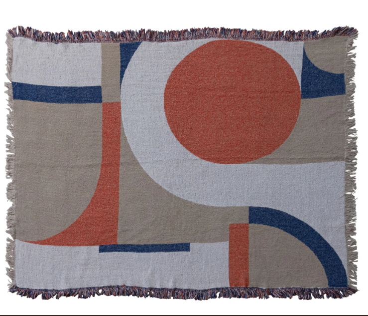 Woven Recycled Cotton Jacquard Blend Throw