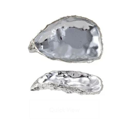 Cast Iron Oyster Shaped Dish, Chrome Finish