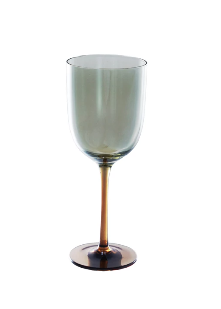 Wine Glass | Iridescent Amber & Green