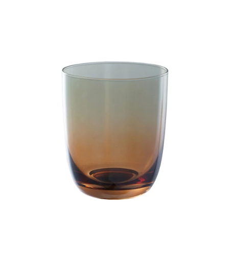 Drinking Glass | Iridescent Amber & Green