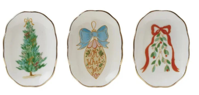 Stoneware Dish w Holiday Image