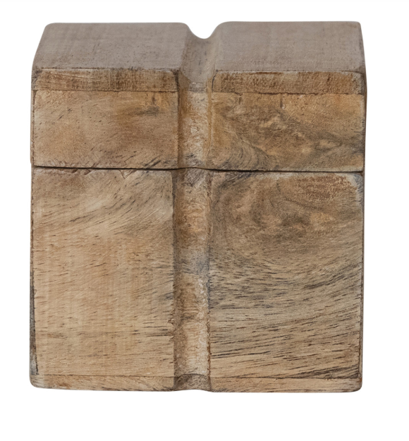 Mango Wood Box w/ Carved Stripe