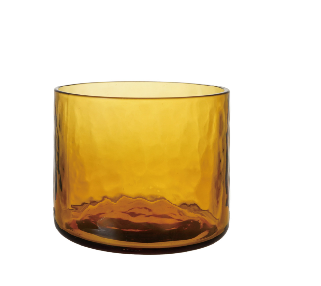 Hammered Drinking Glass | Amber